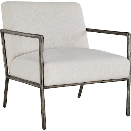 Metal Accent Chair in Antique Pewter Finish