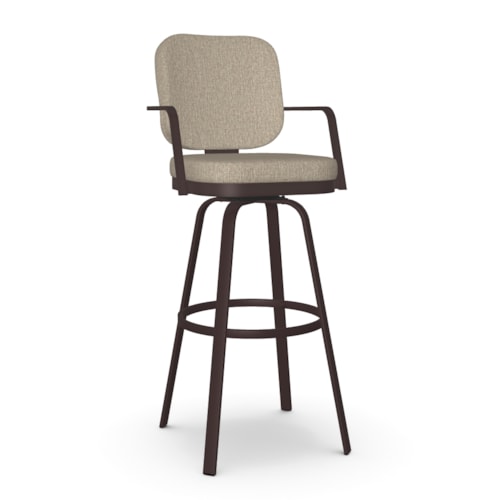 Contemporary Upholstered Spectator Height Swivel Stool