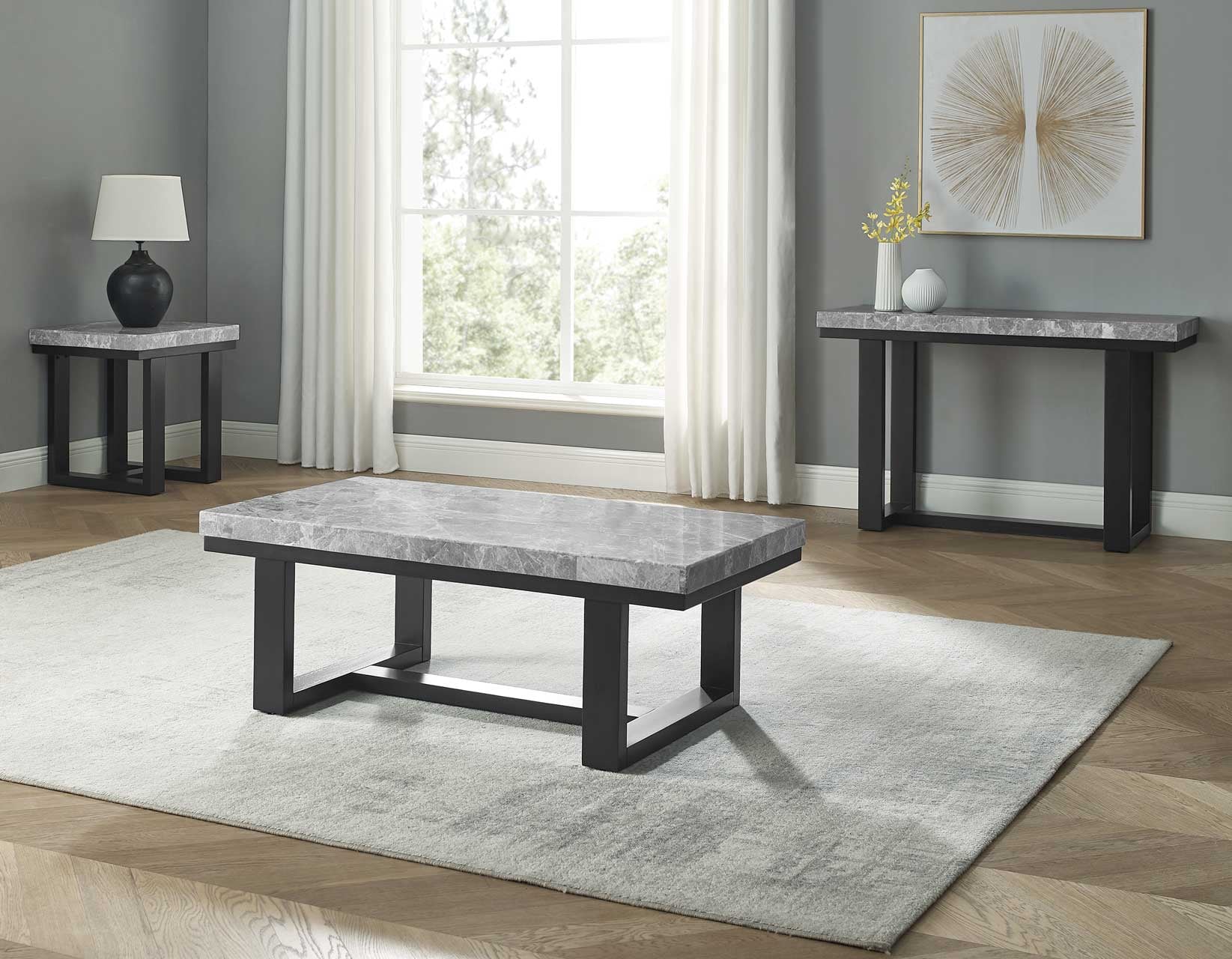 Marble top 2024 end table set