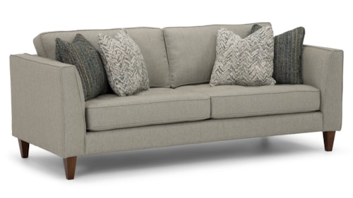 Modern Casual Sofa with Throw Pillows