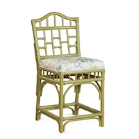 Tropical Counter Stool with Upholstered Seat