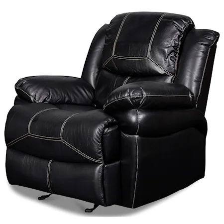 Contemporary Glider Recliner with Pillow Arms