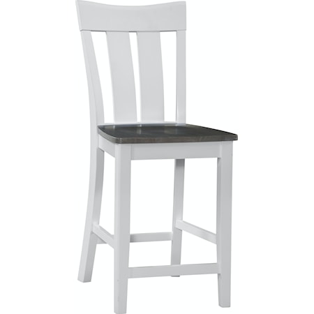 24'' Ava Stool in Heather Gray / White