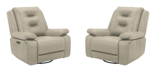 Casual Power Swivel Glider Recliner with USB/USB-C Ports (Set of 2)