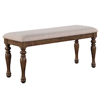 Farmhouse Upholstered Dining Bench - Brown