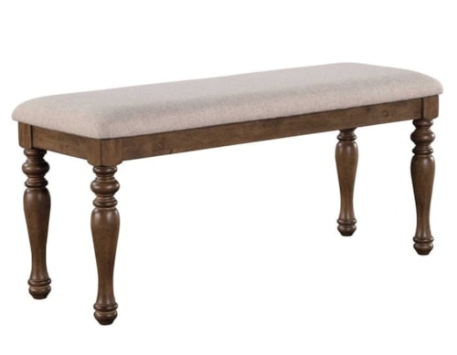 Farmhouse Upholstered Dining Bench - Brown
