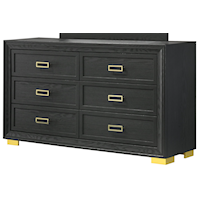 Contemporary Glam 6-Drawer Dresser