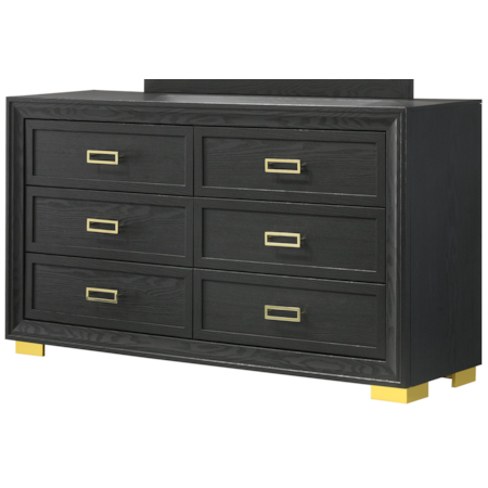 LE'PEW BLACK AND GOLD DRESSER |