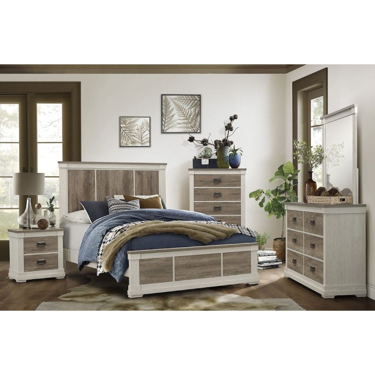 Homelegance Arcadia 5-Piece Two-Tone Full Bedroom Set