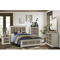 Transitional 5-Piece Two-Tone Queen Bedroom Set