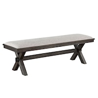 Farmhouse Rustic Upholstered Dining Bench