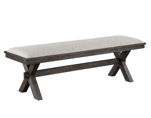 Farmhouse Rustic Upholstered Dining Bench