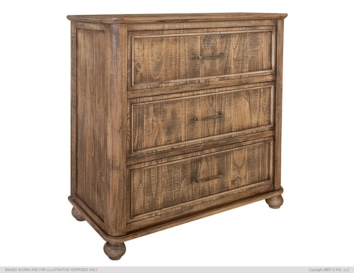 Rustic 3-Drawer Bedroom Chest