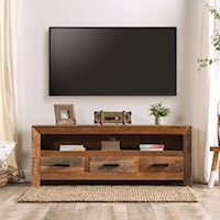 Rustic Wooden 3-Drawer Media Console