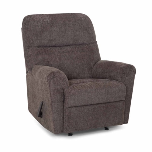 Transitional Manual Rocker Recliner with Pillow Arms