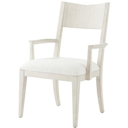 Pine Arm Chair with Upholstered Cushion