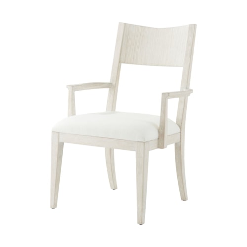 Pine Arm Chair with Upholstered Cushion