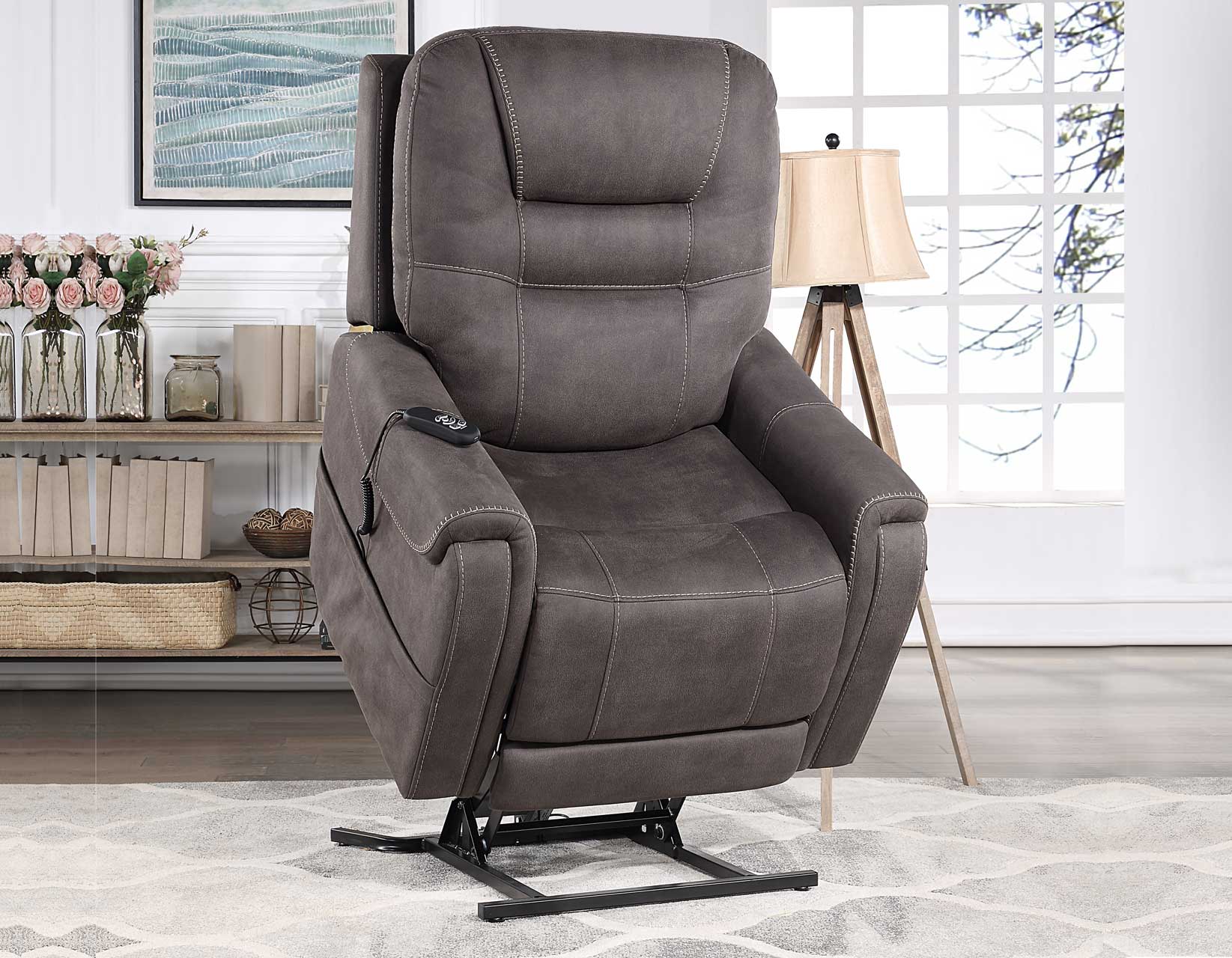Steve Silver Brisbane BS850CG Transitional Power Lift Chair with Three