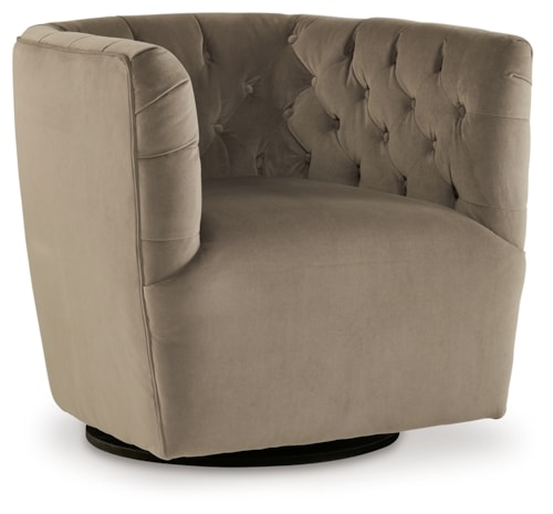 Swivel Accent Chair in Velvet Fabric