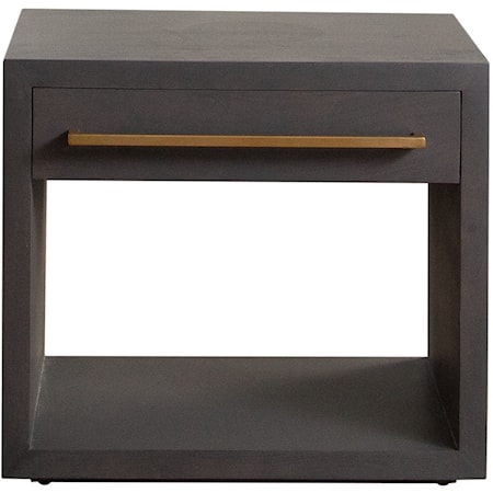 Solid Mango Wood 1-Drawer End Table