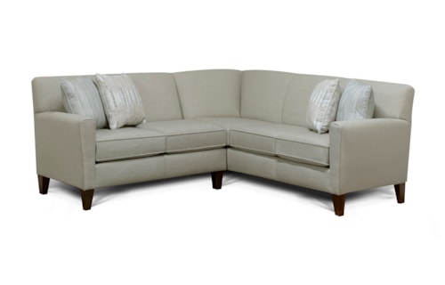 Transitional 2-Piece Sectional Sofa with High Tapered Legs