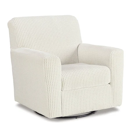 Swivel Glider Accent Chair in Ivory
