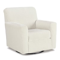Swivel Glider Accent Chair in Ivory