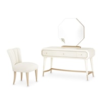 3-Piece Transitional Vanity Set with Mirror and Chair
