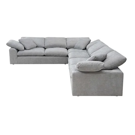 Transitional Sectional Sofa with 6 Pillows