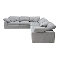 Transitional Sectional Sofa with 6 Pillows