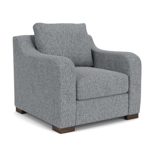 Transitional Chair with Sloped Track Arms