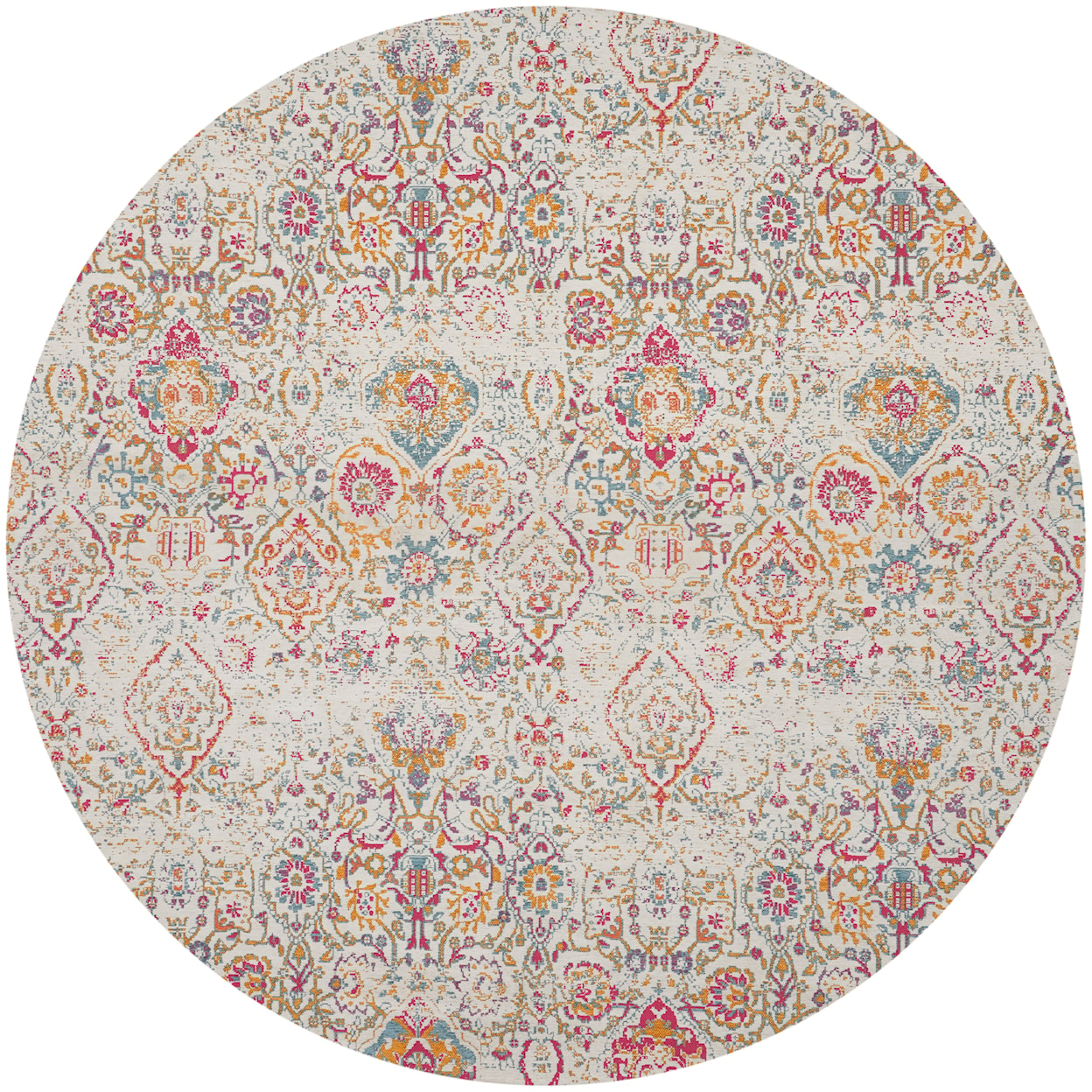 Nourison Damask 8' Round  Rug