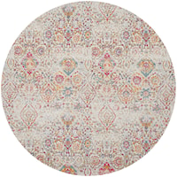 8'  Multicolor Round Rug