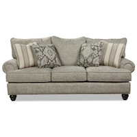 Traditional Sofa with Rolled Arms