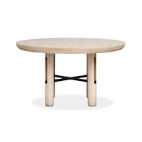 Rustic Round Dining Table with Extension Leaf
