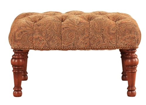 Traditional Ottoman with Nailhead Trim