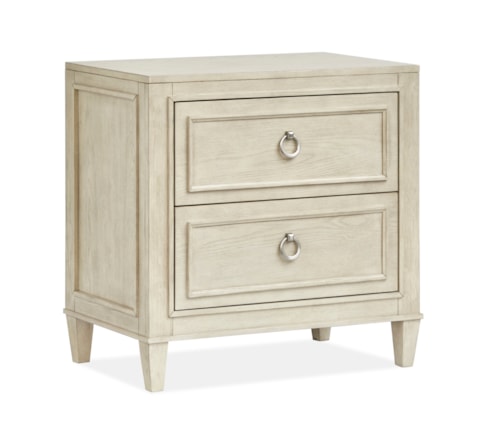 Contemporary 2-Drawer Nightstand with USB Ports
