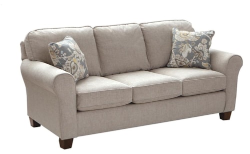 Customizable Transitional Sofa with Rolled Arms