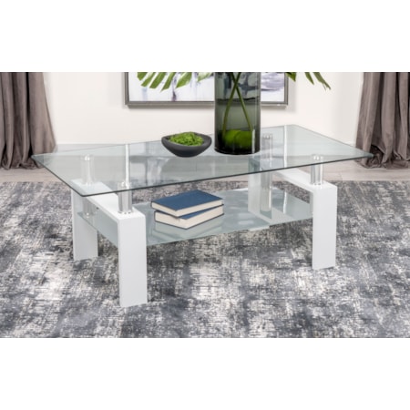 Dyer 1-shelf Glass Top Coffee Table