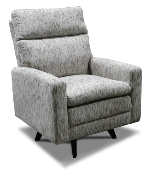 Contemporary Swivel Chair with Wooden Base