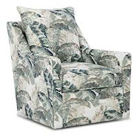 Casual Pillow-Back Swivel Chair with Piped Seams