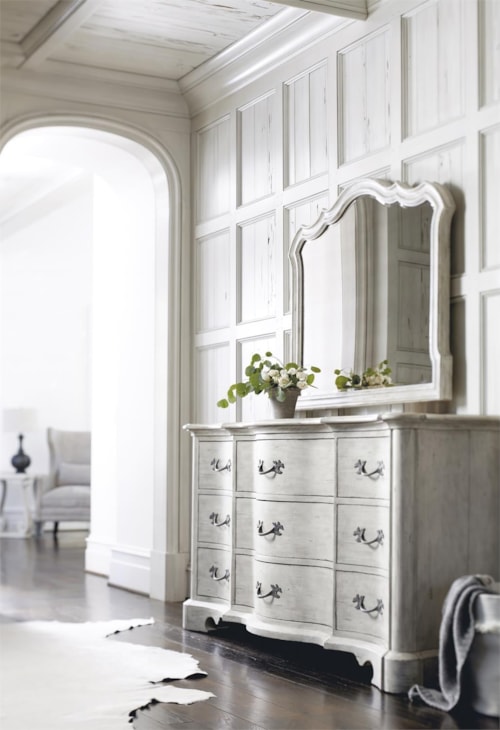 Rustic Farmhouse Dresser & Mirror Set
