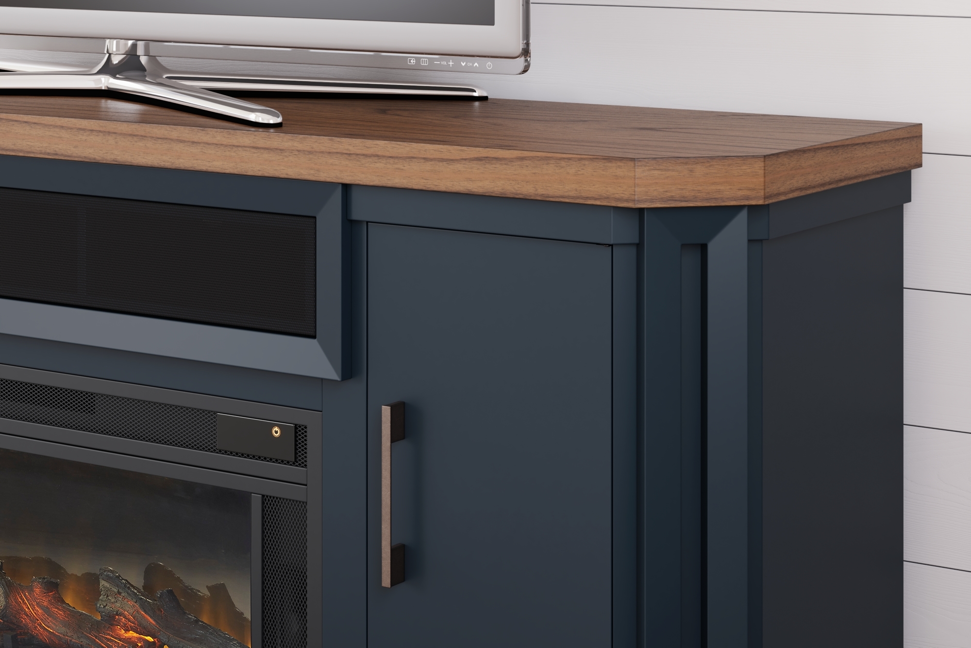 83" TV Stand With Electric Fireplace