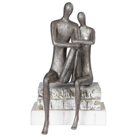 Courtship Antique Nickel Figurine