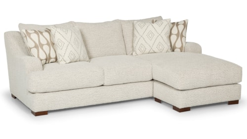 Casual Chaise Sofa with Slope Arms