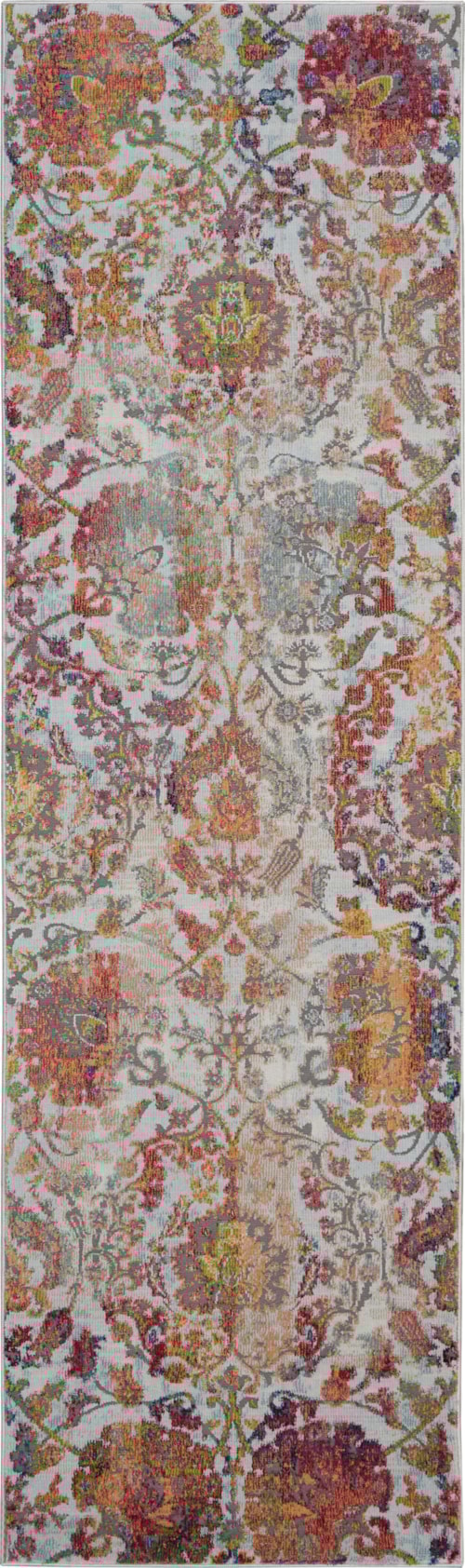 2' x 6' Ivory/Orange Runner Rug