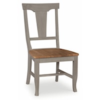 Transitional Panelback Chair in Hickory & Stone