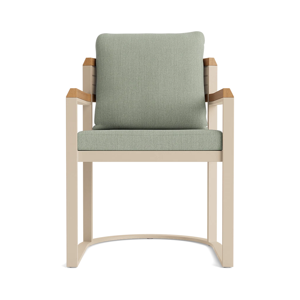 Cushioned Slat-Back Dining Arm Chair