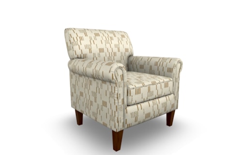 Transitional Club Chair with Rolled Arms