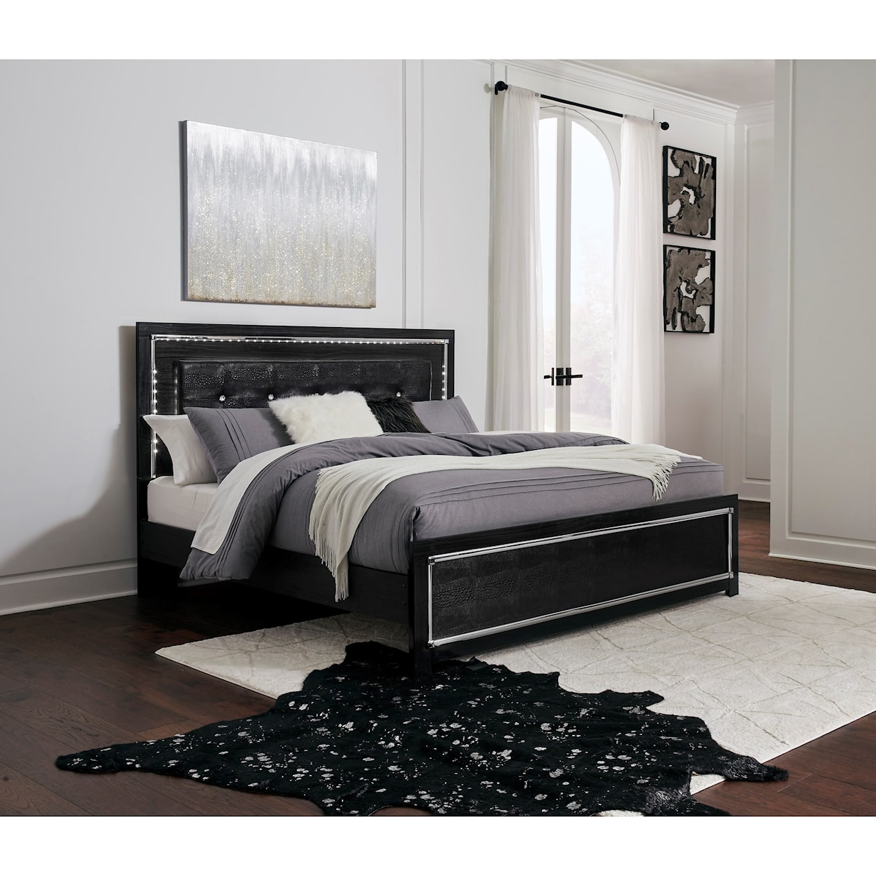 Ashley Furniture Signature Design Kaydell King Upholstered Bed with LED Lighting